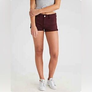 AMERICAN EAGLE Super Stretch Hi-Rise Shortie Shorts, 2